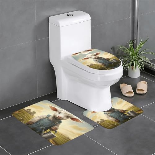 JKDGOJ Das Lamm mit dem Wasserkocher Bild 3-teiliges Badezimmerteppich-Set – rutschfestes Badteppich-Set – leicht zu reinigen und zu pflegen – feuchtigkeitsblockierend und langlebig JKDGOJ Das Lamm mit dem Wasserkocher Bild 3-teiliges Badezimmerteppich-Set – rutschfestes Badteppich-Set – leicht zu reinigen und zu pflegen – feuchtigkeitsblockierend und langlebig von JKDGOJ