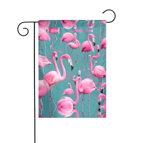 JKDGOJ Eine Flamingo-Fahne mit Flamingo-Bild, Gartenflagge, geeignet für alle Jahreszeiten, 30,5 x 45,7 cm von JKDGOJ