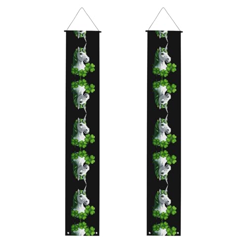 JKDGOJ Einhorn-Pony-Bild, Wandbehang, Banner, Abschlussfeier, Veranda, Hänge-Stil, geeignet für den Innen- und Außenbereich, 30,5 x 180 cm von JKDGOJ