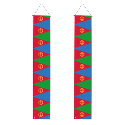 JKDGOJ Eritreische Flagge, Wandbehang, Banner, Abschlussfeier, Veranda, Hänge-Stil, geeignet für den Innen- und Außenbereich, 30,5 x 180 cm von JKDGOJ