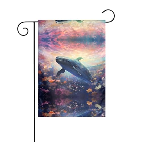 JKDGOJ Gartenflagge, Motiv: Blumen tanzen mit Walen, geeignet für alle Jahreszeiten, 30,5 x 45,7 cm JKDGOJ Gartenflagge, Motiv: Blumen tanzen mit Walen, geeignet für alle Jahreszeiten, 30,5 x 45,7 cm von JKDGOJ