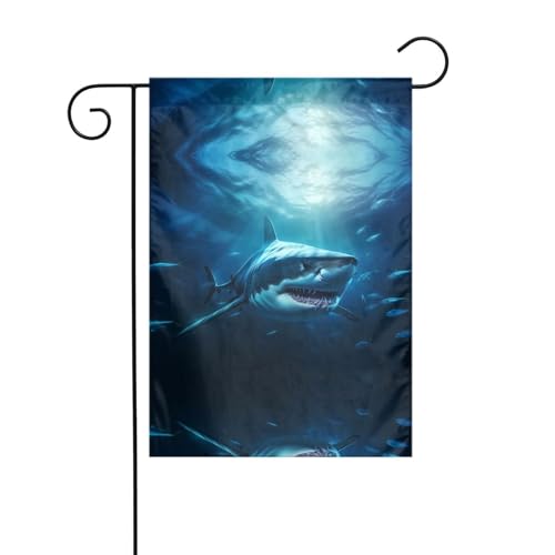 JKDGOJ Gartenflagge Haie unter dem Meer, geeignet für alle Jahreszeiten, 30,5 x 45,7 cm von JKDGOJ