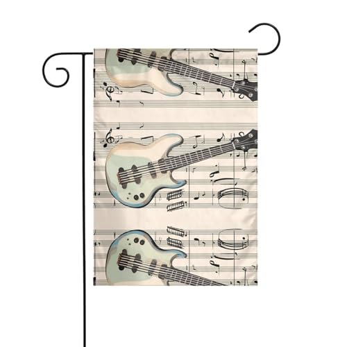 JKDGOJ Gartenflagge für Gitarre, Bass, Musik, Musikinstrumente, geeignet für alle Jahreszeiten, 30,5 x 45,7 cm von JKDGOJ