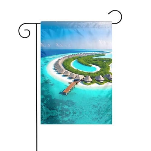 JKDGOJ Gartenflagge mit Malediven, geeignet für alle Jahreszeiten, 30,5 x 45,7 cm von JKDGOJ
