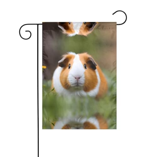 JKDGOJ Gartenflagge mit Meerschweinchen-Motiv, geeignet für alle Jahreszeiten, 30,5 x 45,7 cm von JKDGOJ