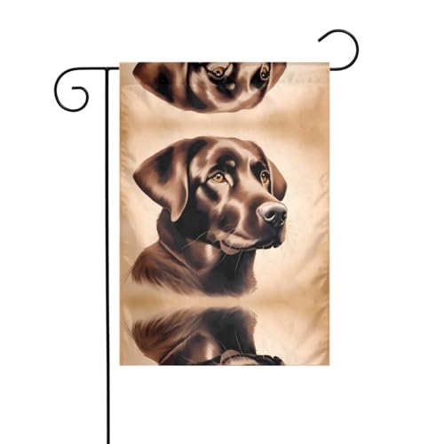 JKDGOJ Gartenflagge mit braunem Labrador-Retriever-Motiv, geeignet für alle Jahreszeiten, 30,5 x 45,7 cm von JKDGOJ