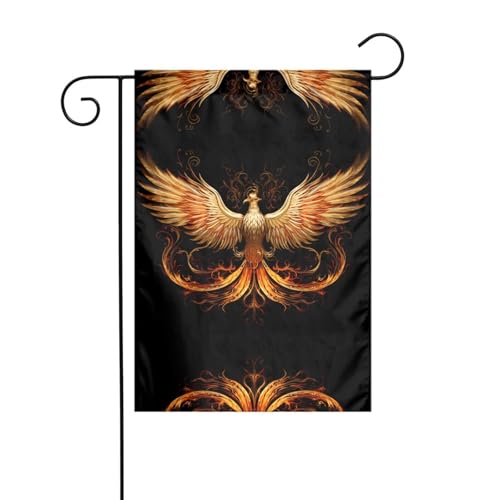 JKDGOJ Gartenflagge mit goldenem Phönix-Motiv, geeignet für alle Jahreszeiten, 30,5 x 45,7 cm von JKDGOJ