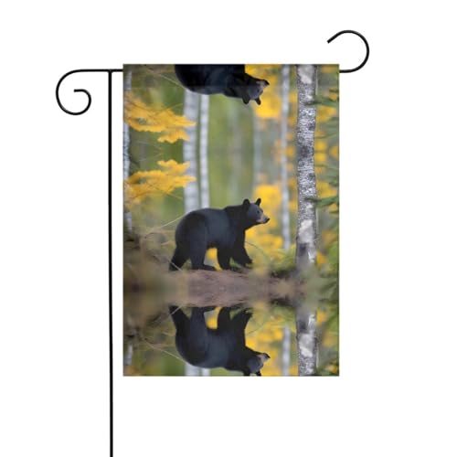 JKDGOJ Gartenflagge mit kleinen schwarzen Bären, geeignet für alle Jahreszeiten, 30,5 x 45,7 cm von JKDGOJ
