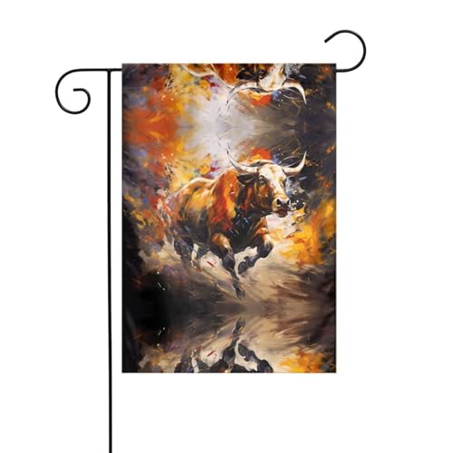 JKDGOJ Gartenflagge mit laufender Kuh, geeignet für alle Jahreszeiten, 30,5 x 45,7 cm von JKDGOJ