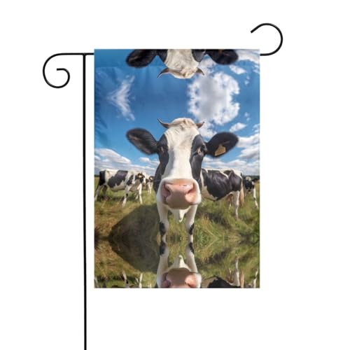 JKDGOJ Gartenflagge mit robusten Kühen, geeignet für alle Jahreszeiten, 30,5 x 45,7 cm von JKDGOJ