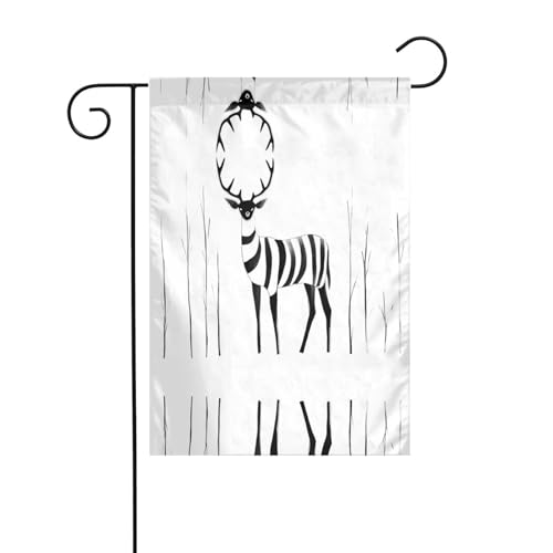 JKDGOJ Gartenflagge mit seltsamem Hirsch, geeignet für alle Jahreszeiten, 30,5 x 45,7 cm von JKDGOJ