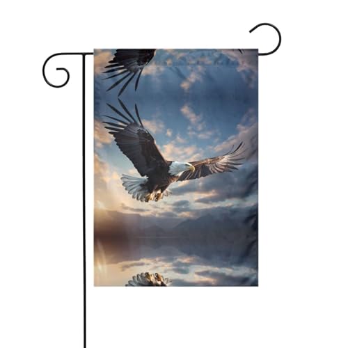 JKDGOJ Gartenflagge mit wildem Adler, geeignet für alle Jahreszeiten, 30,5 x 45,7 cm von JKDGOJ
