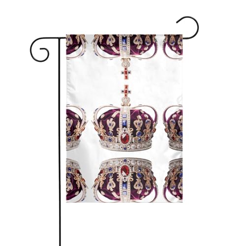 JKDGOJ Luxuriöse Kronenflagge, Gartenflagge, geeignet für alle Jahreszeiten, 30,5 x 45,7 cm von JKDGOJ