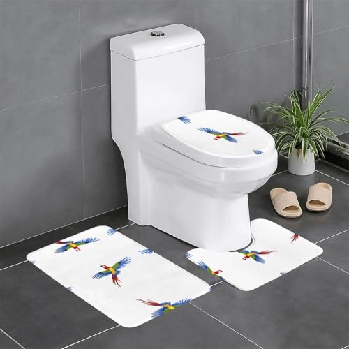 JKDGOJ Macaw Picture 3-teiliges Badezimmerteppich-Set – rutschfestes Badteppich-Set – leicht zu reinigen und zu pflegen – feuchtigkeitsblockierend und langlebig JKDGOJ Macaw Picture 3-teiliges Badezimmerteppich-Set – rutschfestes Badteppich-Set – leicht zu reinigen und zu pflegen – feuchtigkeitsblockierend und langlebig von JKDGOJ