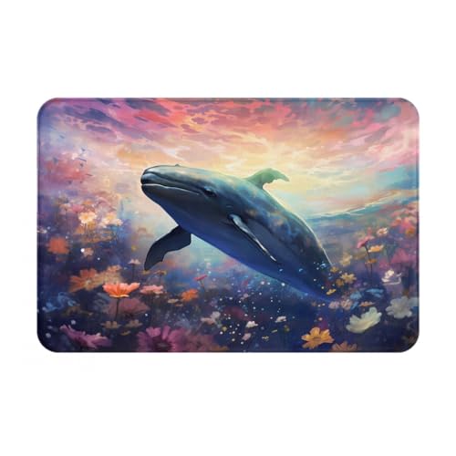 JKDGOJ Rutschfeste Bodenmatte, Motiv: Blumen tanzend mit Walen, für Innen- und Außenbereich, geeignet für Schlafzimmer und Badezimmer, 40,6 x 61 cm JKDGOJ Rutschfeste Bodenmatte, Motiv: Blumen tanzend mit Walen, für Innen- und Außenbereich, geeignet für Schlafzimmer und Badezimmer, 40,6 x 61 cm von JKDGOJ