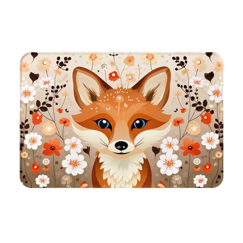JKDGOJ Rutschfeste Bodenmatte, Motiv: Fuchs im Busch, für Innen- und Außenbereich, geeignet für Schlafzimmer und Badezimmer, 40,6 x 61 cm von JKDGOJ