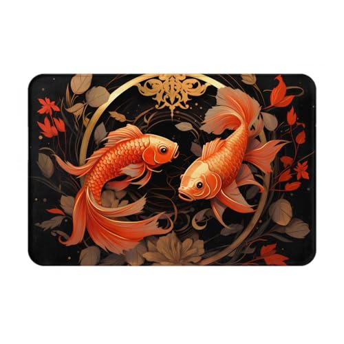 JKDGOJ Rutschfeste Bodenmatte, drehende Goldfisch-Drucke für Innen- und Außenbereich, Fußmatten, geeignet für Schlafzimmer und Badezimmer, 40,6 x 61 cm JKDGOJ Rutschfeste Bodenmatte, drehende Goldfisch-Drucke für Innen- und Außenbereich, Fußmatten, geeignet für Schlafzimmer und Badezimmer, 40,6 x 61 cm von JKDGOJ