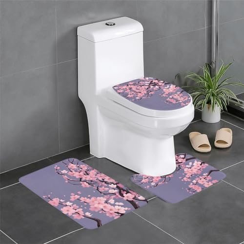 JKDGOJ Sakura in voller Blüte Bild 3-teiliges Badezimmerteppich-Set – rutschfestes Badteppich-Set – leicht zu reinigen und zu pflegen – feuchtigkeitsblockierend und langlebig JKDGOJ Sakura in voller Blüte Bild 3-teiliges Badezimmerteppich-Set – rutschfestes Badteppich-Set – leicht zu reinigen und zu pflegen – feuchtigkeitsblockierend und langlebig von JKDGOJ