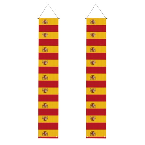 JKDGOJ Spanische Flagge, Wandbehang, Banner, Abschlussfeier, Veranda, Hänge-Stil, geeignet für den Innen- und Außenbereich, 30,5 x 180,5 cm von JKDGOJ