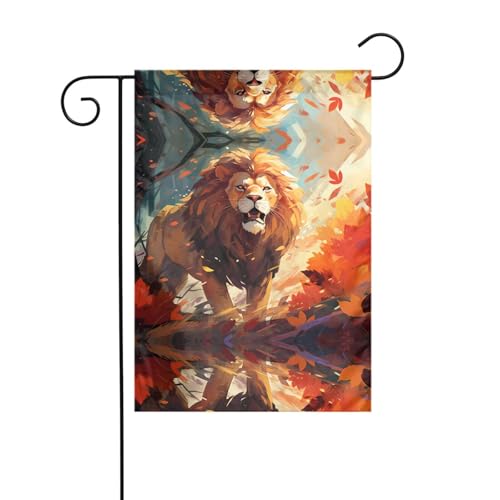 JKDGOJ Stehende Löwen-Gartenflagge, für den Außenbereich, geeignet für alle Jahreszeiten, 30,5 x 45,7 cm von JKDGOJ