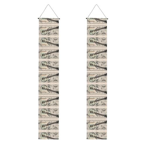 JKDGOJ Wand-Banner für Gitarre, Bass, Musik, Musikinstrumente, zum Aufhängen, für den Innen- und Außenbereich, 30,5 x 180 cm von JKDGOJ