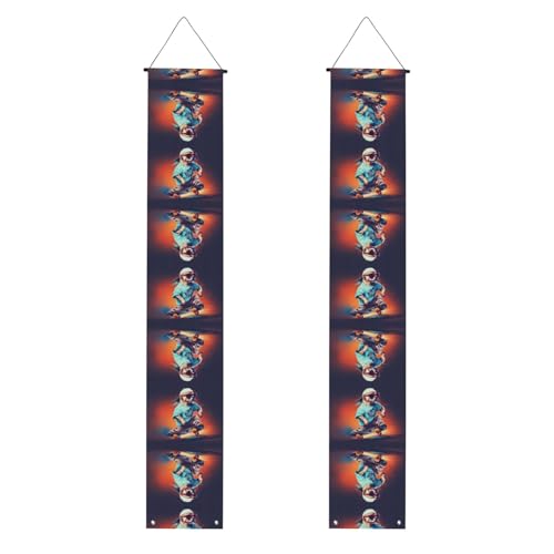 JKDGOJ Wand-Banner mit Skateboarden mit Hunden, zum Aufhängen, für den Innen- und Außenbereich, 30,5 x 180 cm von JKDGOJ