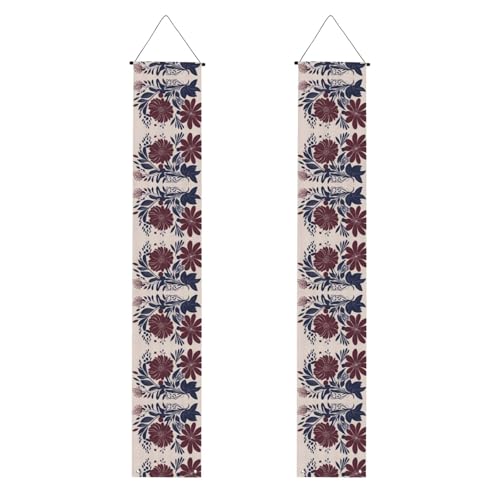 JKDGOJ Wand-Banner mit kastanienbraunen und marineblauen Blumen, geeignet für den Innen- und Außenbereich, 30,5 x 180 cm JKDGOJ Wand-Banner mit kastanienbraunen und marineblauen Blumen, geeignet für den Innen- und Außenbereich, 30,5 x 180 cm von JKDGOJ
