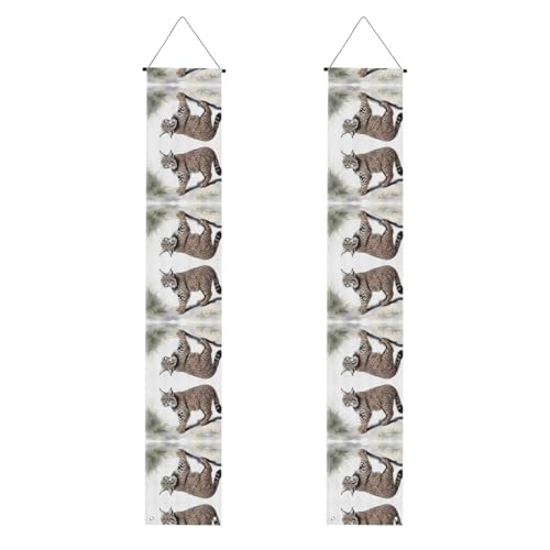 JKDGOJ Wand-Banner mit wildem Bobcat-Bild, für Abschlussfeier, Veranda, zum Aufhängen, geeignet für den Innen- und Außenbereich, 30,5 x 180 cm von JKDGOJ