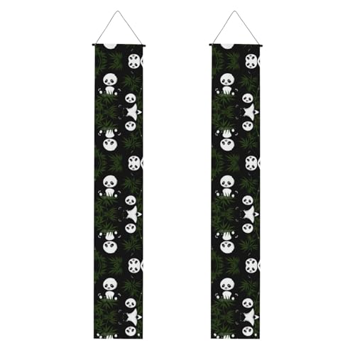 JKDGOJ Wandbehang mit Bambuswald-Panda-Banner zum Aufhängen, für den Innen- und Außenbereich, 30,5 x 180 cm von JKDGOJ