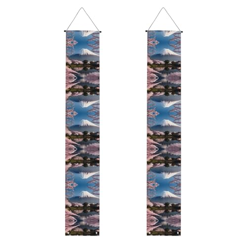 JKDGOJ Wandbehang mit Fuji im frühen Frühjahr, Banner zum Aufhängen, für den Innen- und Außenbereich, 30,5 x 180 cm von JKDGOJ