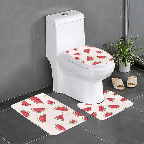 JKDGOJ Wassermelonen-Bild, 3-teiliges Badezimmerteppich-Set, rutschfest, leicht zu reinigen und zu pflegen, feuchtigkeitsblockierend und langlebig JKDGOJ Wassermelonen-Bild, 3-teiliges Badezimmerteppich-Set, rutschfest, leicht zu reinigen und zu pflegen, feuchtigkeitsblockierend und langlebig von JKDGOJ