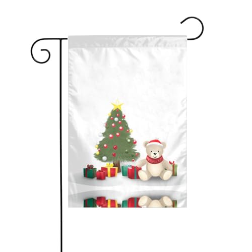 JKDGOJ Weihnachtsflagge, Cartoon-Bärenbild, Gartenflagge, geeignet für alle Jahreszeiten, 30,5 x 45,7 cm von JKDGOJ