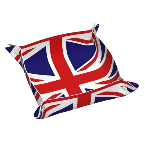 Jkdgoj Ledertablett mit britischer Flagge, klein, hochwertiges PVC, doppelseitiges Ledertablett für bequeme Aufbewahrung und Organisation Jkdgoj Ledertablett mit britischer Flagge, klein, hochwertiges PVC, doppelseitiges Ledertablett für bequeme Aufbewahrung und Organisation von JKDGOJ