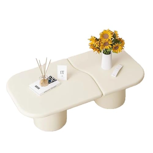 JKDSDE Couchtisch 2er-Set Keksförmig Modern - Wohnzimmertisch Und Beistelltisch Aus Holz Mit Glatten Kanten - Mit Dicken Beinen Für Wohnzimmer, Büro Oder Schlafzimmer(B,120+60cm/47.2+23.6in) von JKDSDE