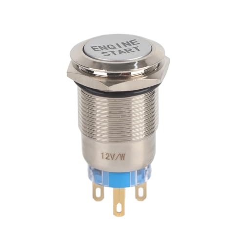 Auto Zündschloss 12V Wasserdichter Auto-Motorstart-Druckknopfschalter Zündstarter Motorstartknopf Auto-Motorstartschalter Zündstartschalter(Silver) von JKELPV