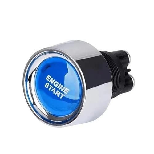 Auto Zündschloss Auto-Motorstart-Zündschalter, 12 V, 50 A, 3-polig, SPST, schlüsselloser Druckknopf-Starterschalter, EIN/AUS, passend für Autos Zündstartschalter(Blue) von JKELPV