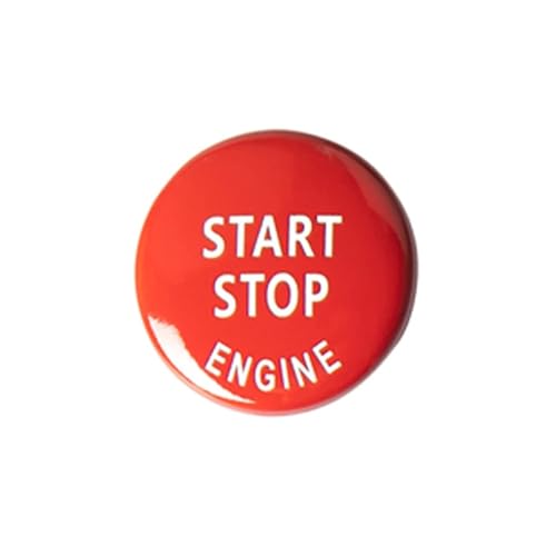 Auto Zündschloss Passend für BMW E-Serie Auto Start Stop Druckknopf Motor Zündschalter Kappe Schlüsselabdeckung Ersatz 3 X1 X5 X6 E70 E71 Zündstartschalter(Red) von JKELPV