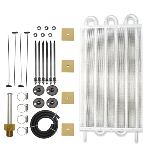JKELPV Kühlgerät Motorölkühler Universal Aluminium Remote Auto-Hinterachsdifferential Kühlsystem Auto Mit Kondensator 4 Reihe 6 Reihe 8 Reihe Kühler(Silver (6Row)) von JKELPV