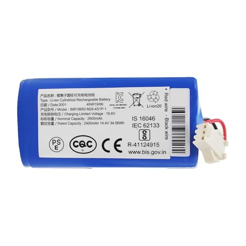 JKFMCD Staubsaugerzubehör Ersetzen Sie den Akku 2600/3200 mAh, kompatibel mit Ecovacs DN620/DN621(Blue 2600mah) von JKFMCD
