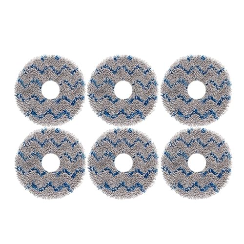 JKFMCD Staubsaugerzubehör Mopp-Staubbeutel Hepa-Filter Hauptseitenbürste Mülleimer, kompatibel for Ecovacs T10 Omni(6pcs Mop Cloth) von JKFMCD