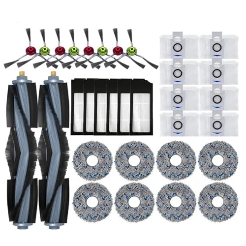 JKFMCD Staubsaugerzubehör Mopp-Staubbeutel Hepa-Filter Hauptseitenbürste Mülleimer, kompatibel for Ecovacs Turbo(As Shown 32pcs) von JKFMCD