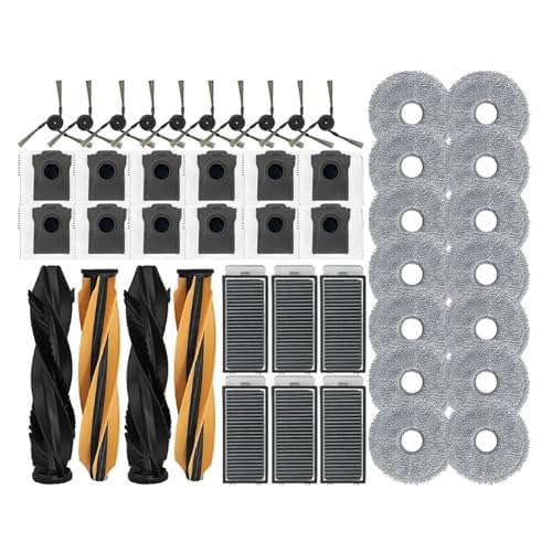 Staubsaugerteile Hauptrolle Seitenbürste Hepa-Filter Wischtuch Staubbeutel, Kompatibel mit Dreame S40 Enhanced Edition(46pcs As shown) von JKFMCD
