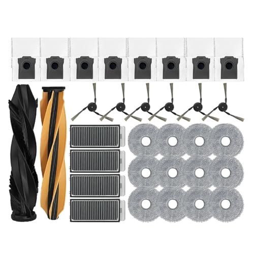 Staubsaugerteile Hauptrolle Seitenbürste Hepa-Filter Wischtuch Staubbeutel, kompatibel mit Dreame X40 Pro Enhanced/X50 Pro / RLX93CE/X50 Master(32pcs As shown) von JKFMCD