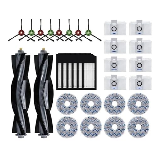Staubsaugerzubehör Staubbehälter Rollenbürsten Staubbeutel Mopptücher Ersatzteile, kompatibel mit Ecovacs Deebot X1(32pcs Combination Pack) von JKFMCD