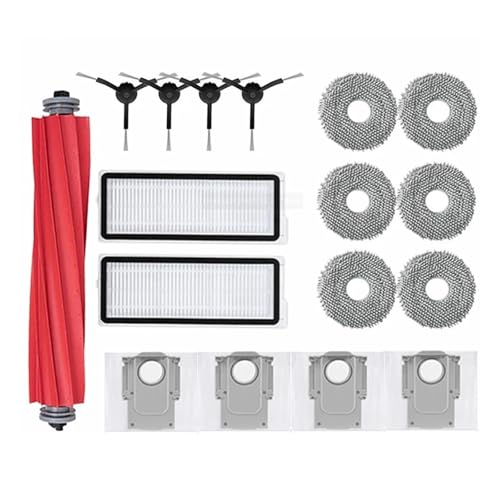 Staubsaugerzubehör Staubbeutel Hauptseitenbürste Hepa-Filter Mopptücher Ersatz, kompatibel for Roborock Q Revo MaxV(17 As shown-B) von JKFMCD