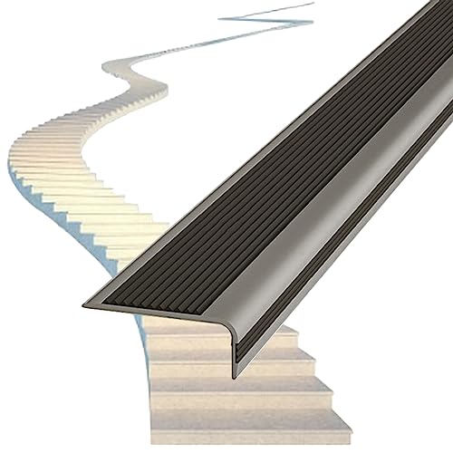 1 Stück Treppenkantenkante for den Außenbereich – 3 Zoll breite, rutschfeste Schutzleiste, selbstklebend, PVC und Gummi(Black,7cmx102cm) von JKFNAGOE