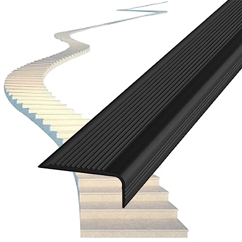 1 Stück Treppenkantenkante for den Außenbereich – 3 Zoll breite, rutschfeste Schutzleiste, selbstklebend, PVC und Gummi(Black,7cmx60cm) von JKFNAGOE