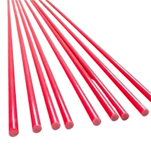 10 rote runde Fiberglasstäbe – 500 mm lang, 1 mm bis 10 mm Durchmesser, hochfestes Isoliermaterial for elektrische Zwecke(8x500mm) von JKFNAGOE