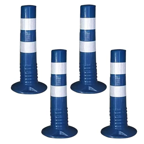Verkehrsabsperrung for Einfahrten – 18" und 30" flexible PU-Kunststoffkegel for Autobahnen, Straßen, Einfahrten und Baustellen(Blue,4 Pack/17.7in) von JKFNAGOE