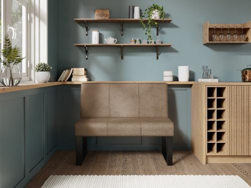 JKG Meble Essbank fur Kuche - Sitzbank Esszimmer mit Aufbewahrungsbehälter - Modern Esszimmerbank Küche - Stoff Velours - gepolsterte Küchensofa - Braun - 100cm von JKG Meble